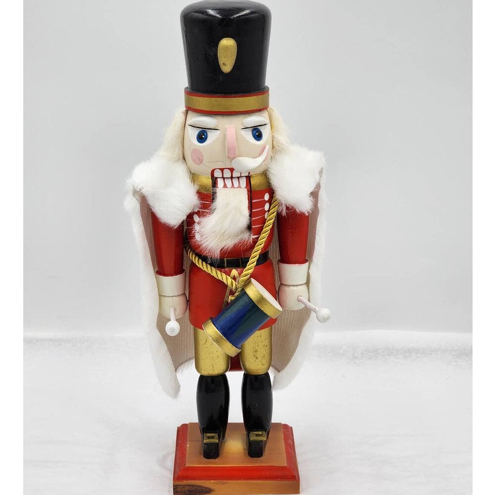 Vintage Nutcracker Christmas Drummer Cape Winter Holiday Decor Figurine 13"